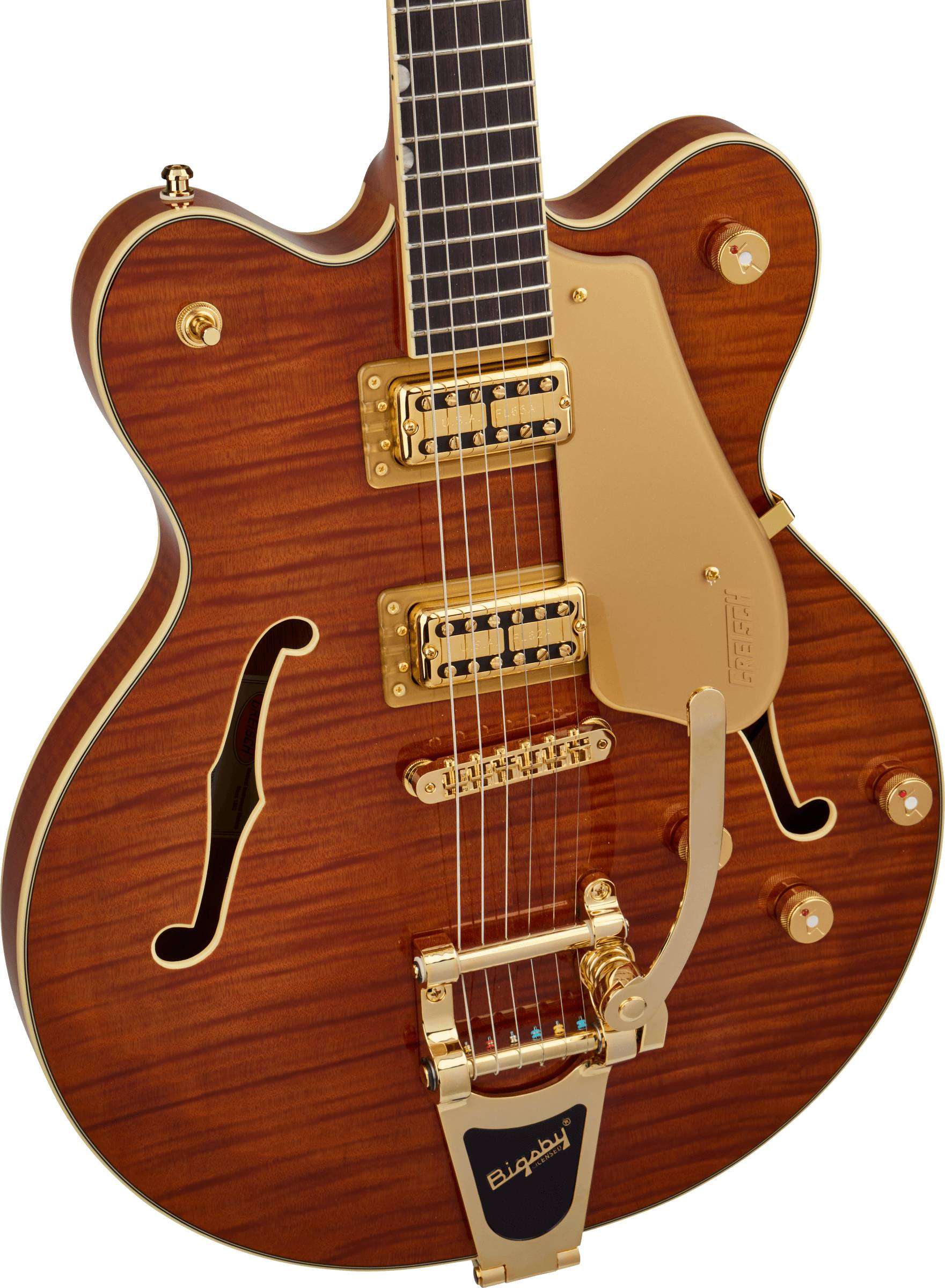Electromatic™ LTD Flame Okoume Broadkaster® Double-Cut with Bigsby®