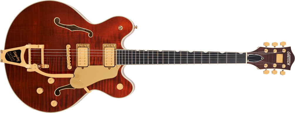 Broadkaster® LX Figured Center Block with String-Thru Bigsby® and Gold Hardware