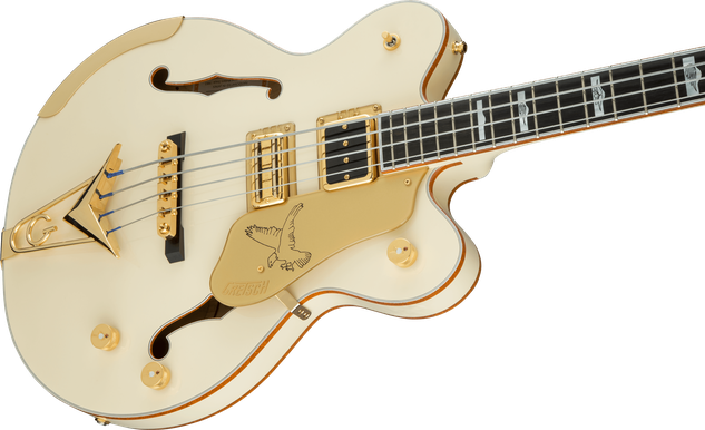 G6136B-TP Tom Petersson Signature Falcon™ 4-String Bass with Cadillac Tailpiece, Rumble’Tron™ Pickup, Aged White Lacquer
